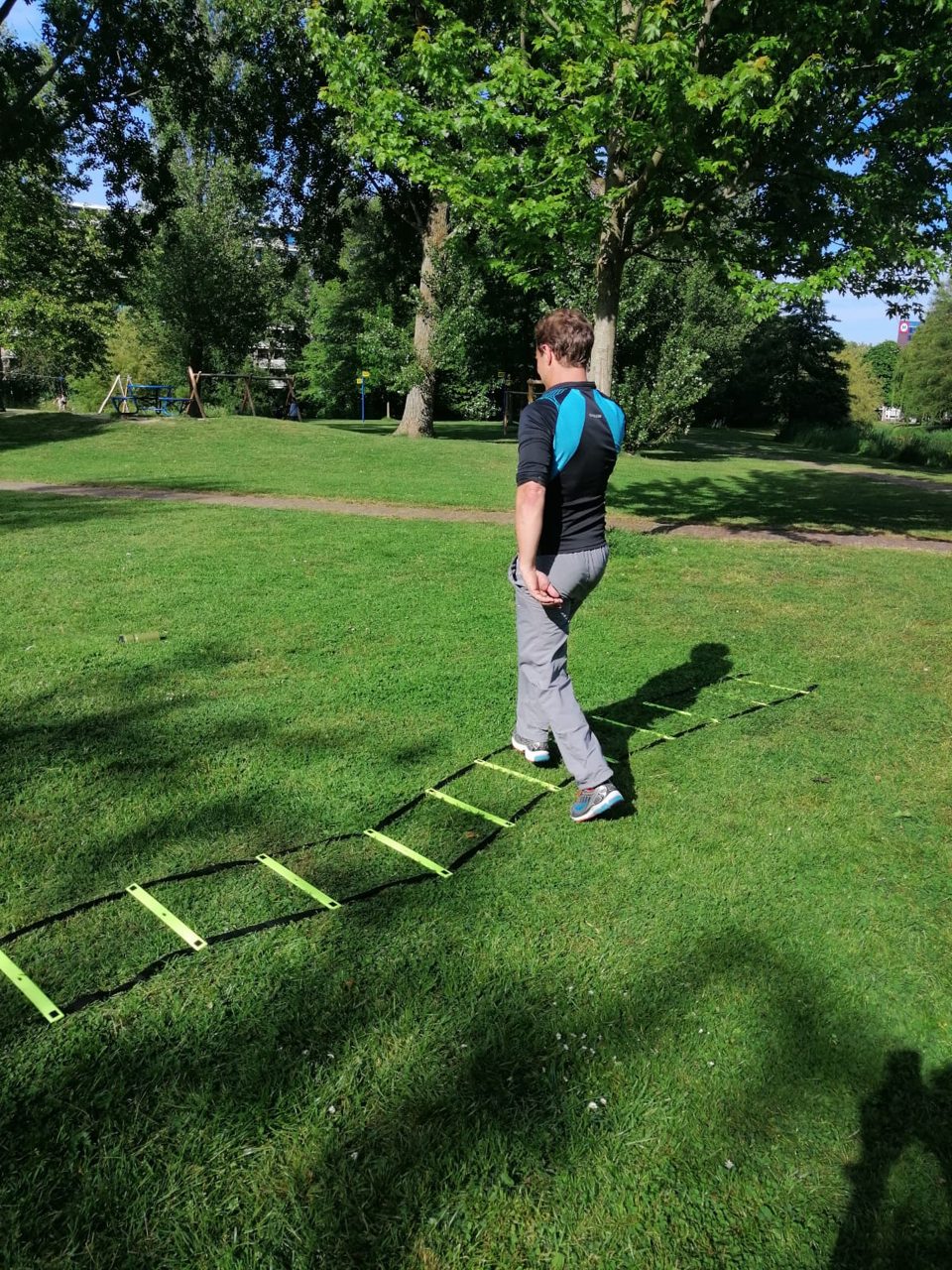Loopladder tijdens training in het park
