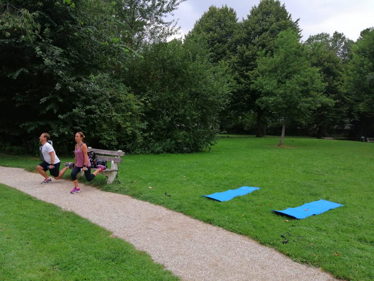 Duo personal training in een park in Amstelveen